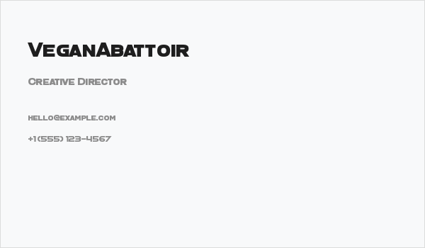 VeganAbattoir Business Card