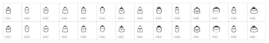 Veggie Regular Character Map