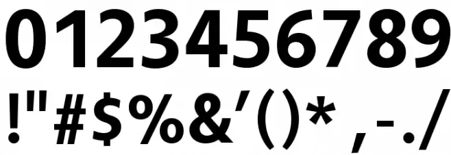 Vegur Bold Font OTHER CHARS