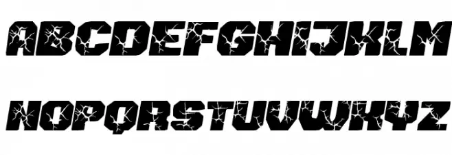 Vehicle Breaks Down Regular Font LOWERCASE