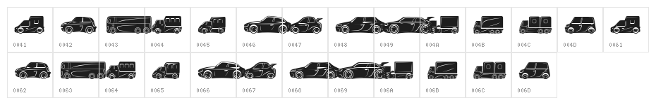 Vehicles Regular Character Map