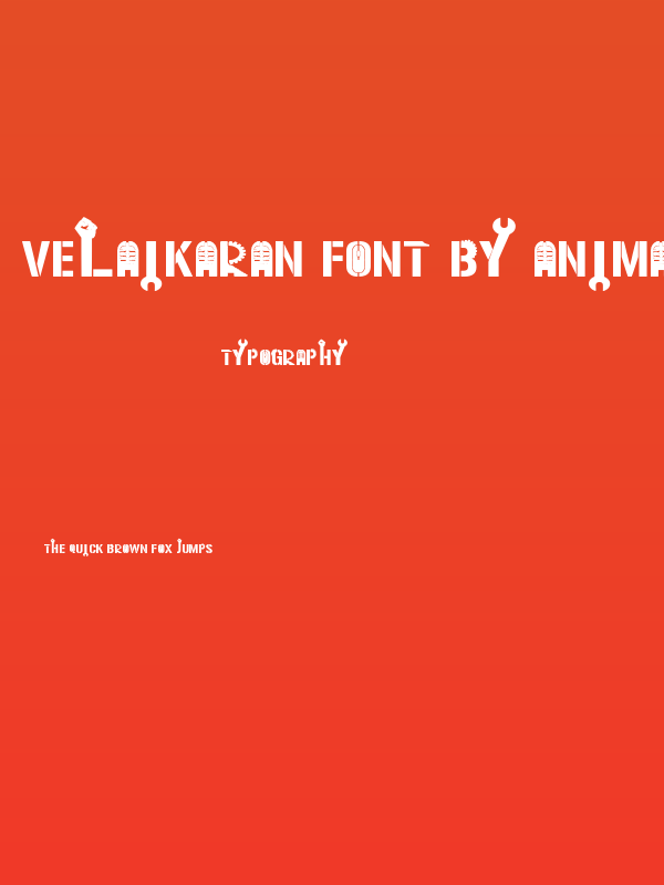Velaikaran Font By Animated Tam Poster