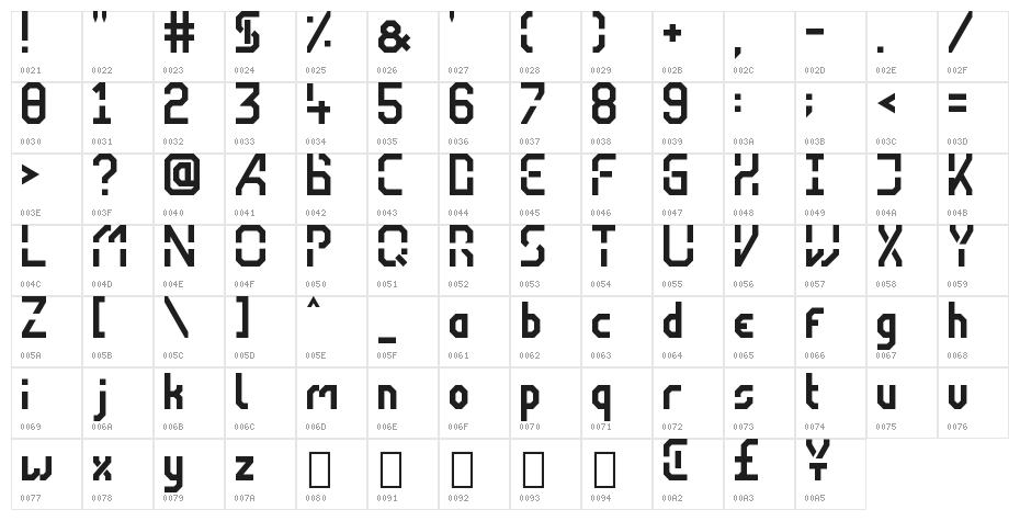 Velarah Regular Character Map
