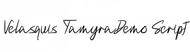 Velasquis TamyraDemo Script  Frei Schriftart Herunterladen