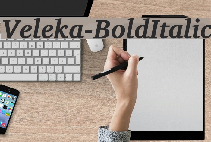Veleka-BoldItalic Font examples