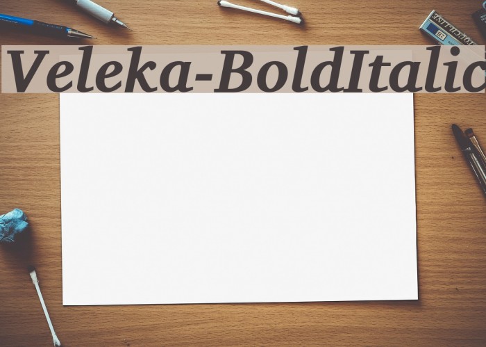 Veleka-BoldItalic Font examples