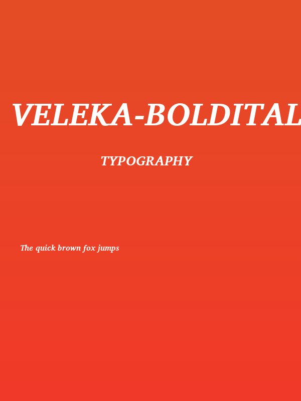 Veleka-BoldItalic Poster