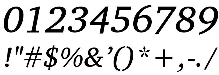 Veleka-Italic Font OTHER CHARS