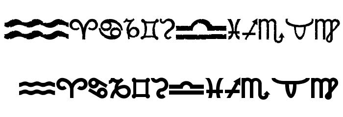 Velezodiac Font LOWERCASE