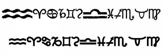 Velezodiac फ़ॉन्ट लोअरकेस