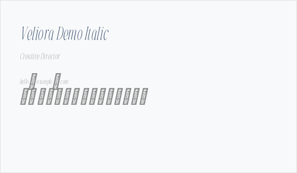 Veliora Demo Italic Business Card