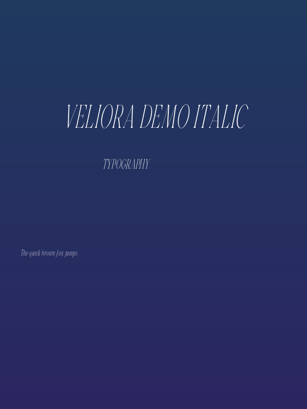 Veliora Demo Italic Poster