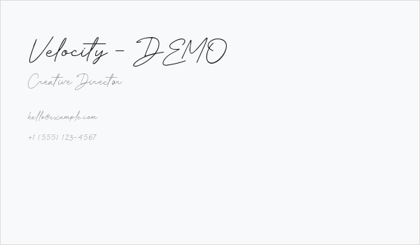 Velocity - DEMO Business Card