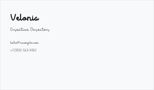 Velonia Business Card
