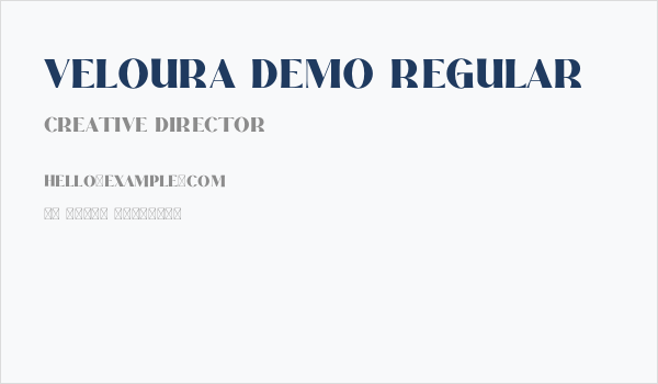 Veloura Demo Regular Business Card