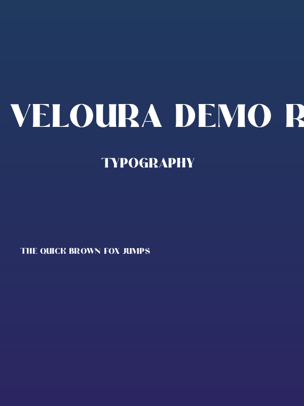 Veloura Demo Regular Poster
