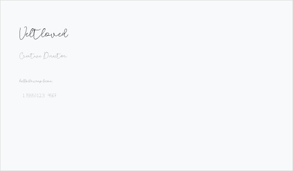 Veltloved Business Card