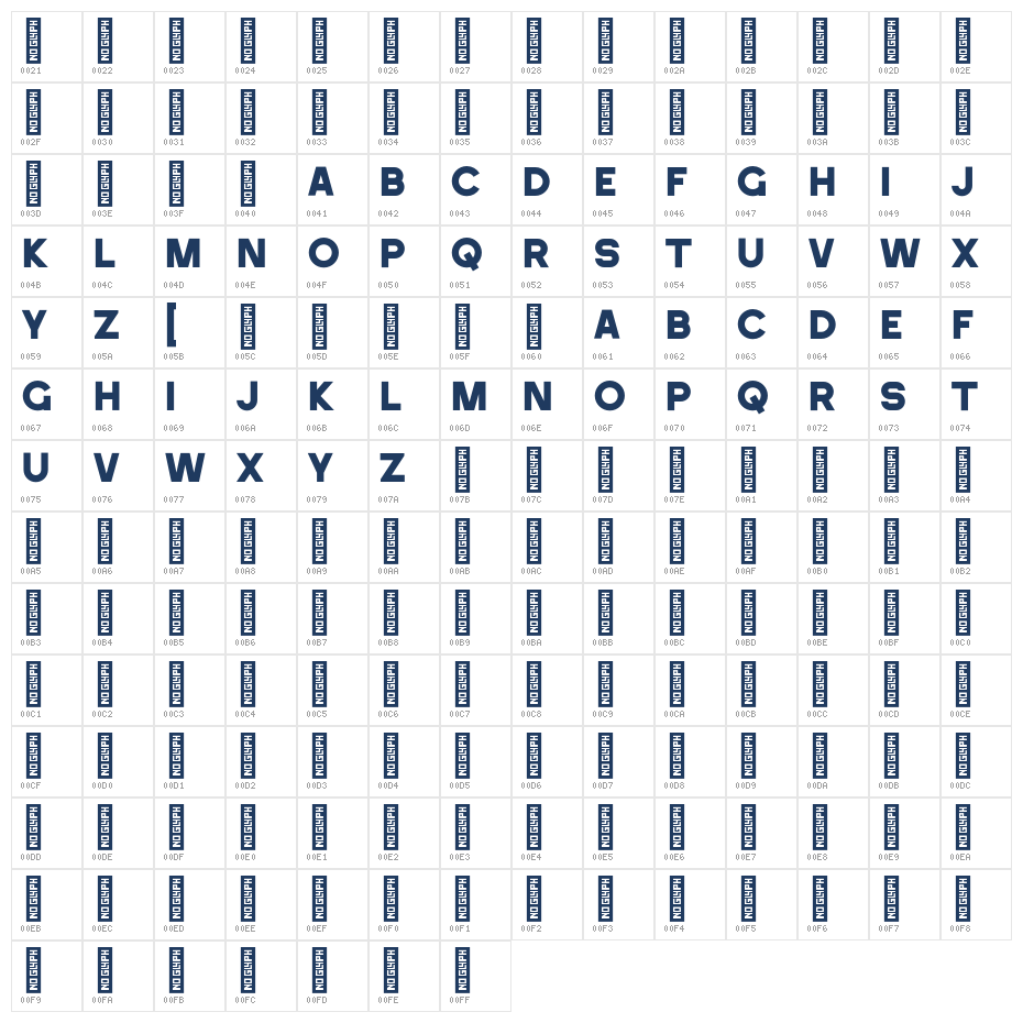 Velto Demo Regular Character Map