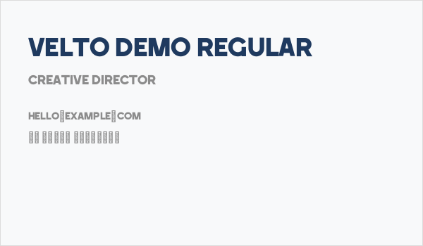 Velto Demo Regular Business Card