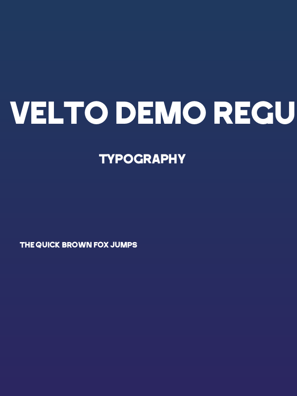 Velto Demo Regular Poster