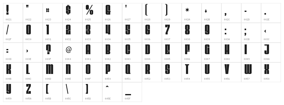 Velvenda Megablack Character Map