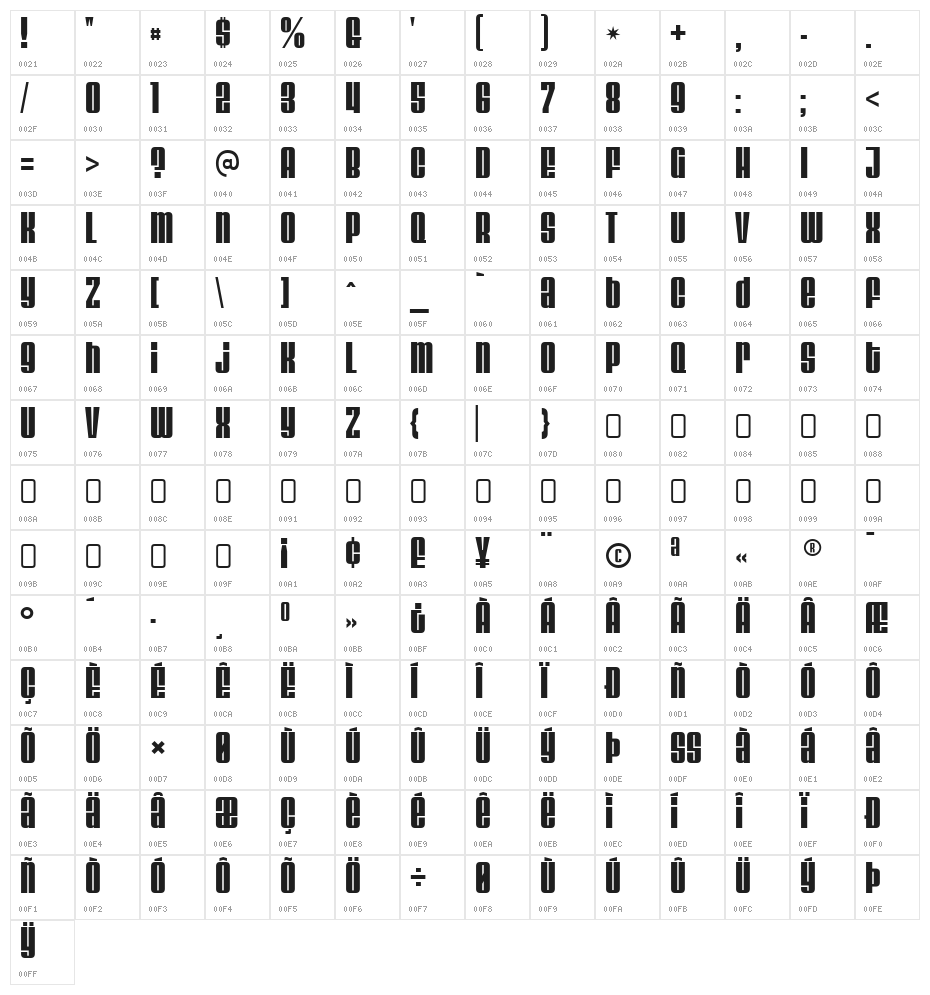 VelvendaCooler-Regular Character Map