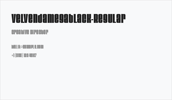 VelvendaMegablack-Regular Business Card