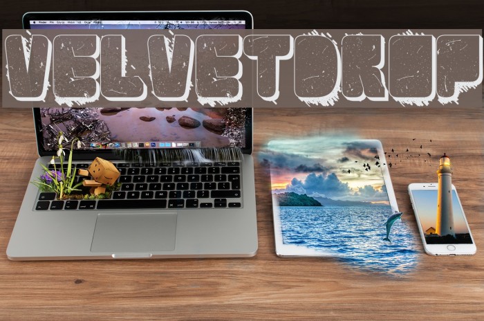 VelvetDrop Font examples