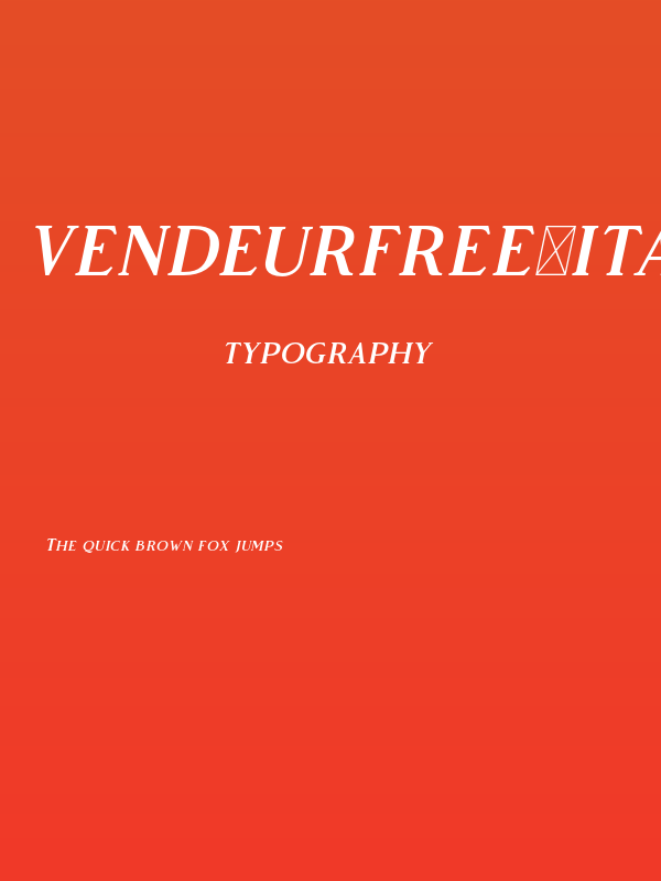 VendeurFree-Italic Poster