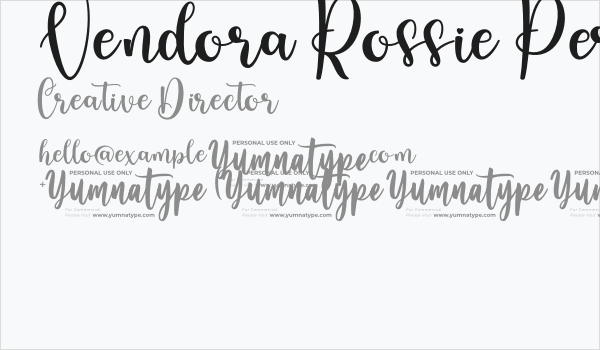Vendora Rossie Personal Use Business Card
