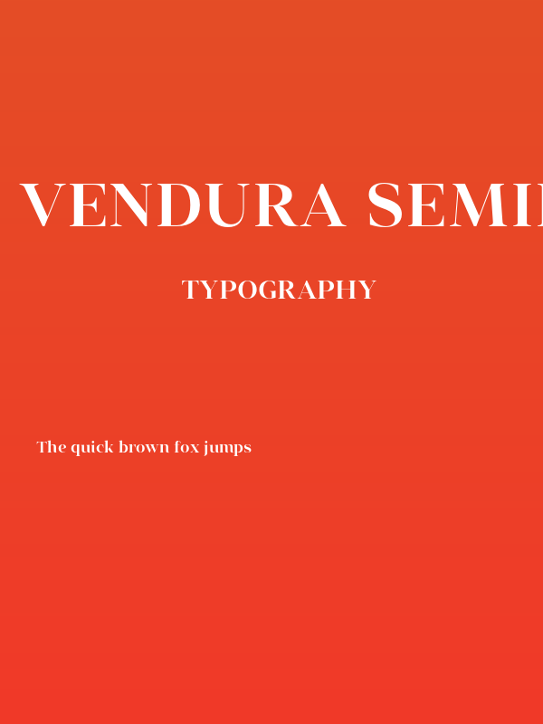 Vendura SemiBold Demo Poster