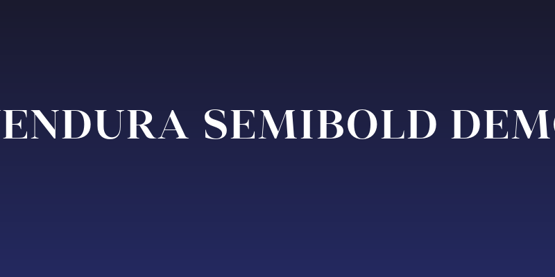 Vendura SemiBold Demo Social Header