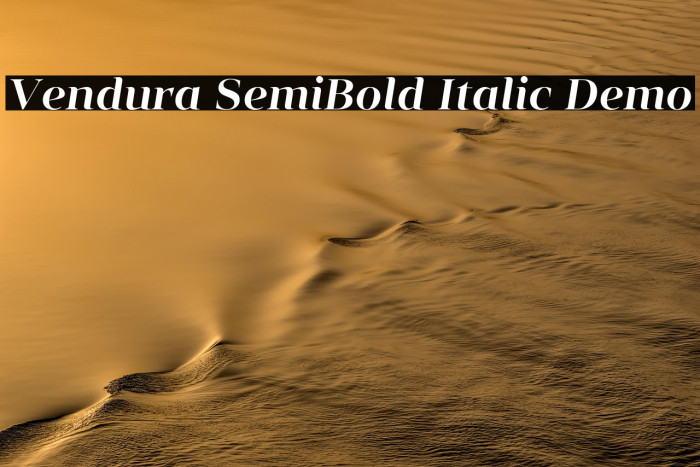 Vendura SemiBold Italic Demo Example 1