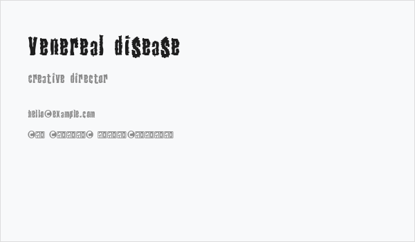 Venereal Disease Business Card