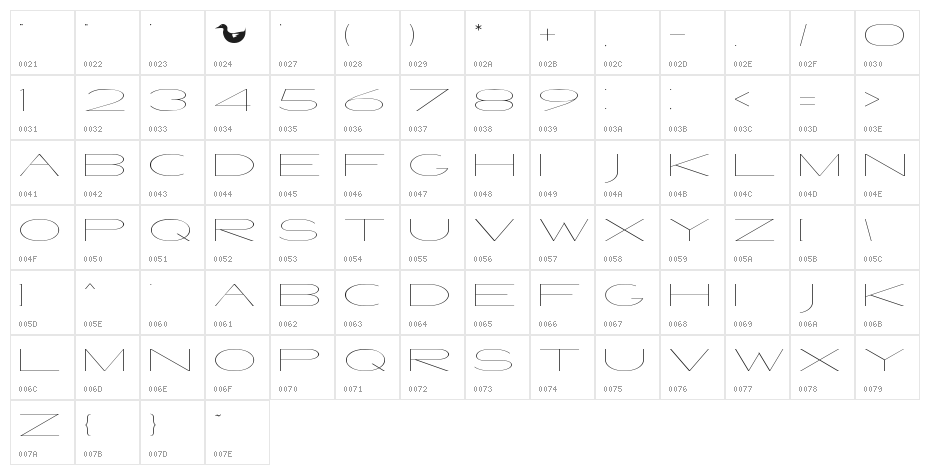 Venetian Sound System Character Map
