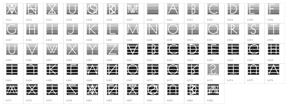 VenetianBlindInverse Character Map
