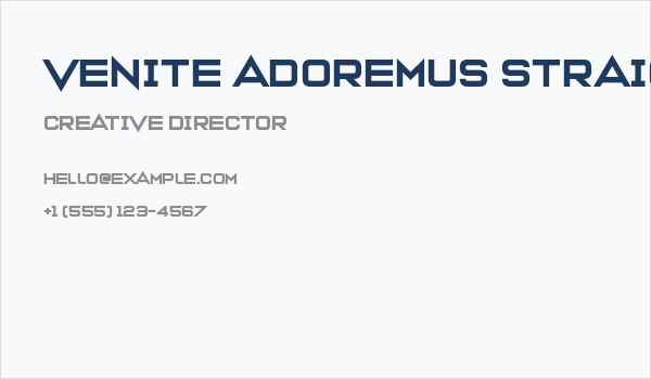 Venite Adoremus Straight Business Card