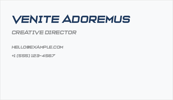 Venite Adoremus Business Card