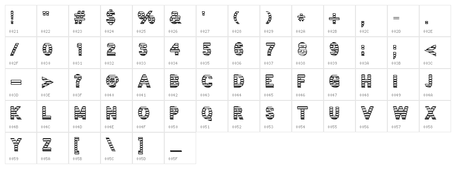 Venitiennes Tryout Character Map