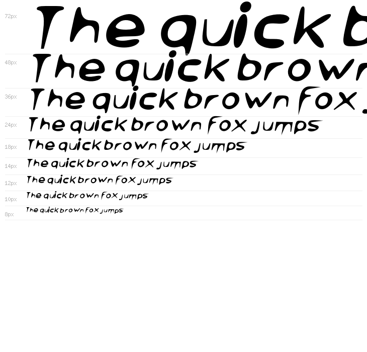 Venom Sans Bold Oblique Waterfall