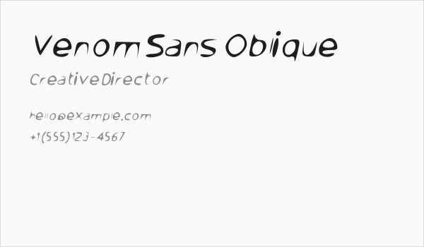 Venom Sans Oblique Business Card