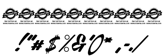 Ventography Personal Use Only Font OTHER CHARS