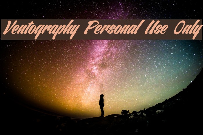 Ventography Personal Use Only Font examples
