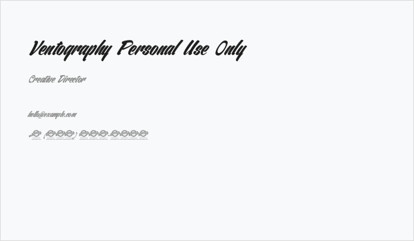 Ventography Personal Use Only Business Card