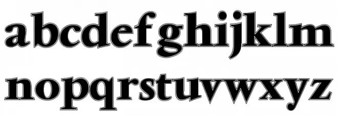 Ventura Inline Bold फ़ॉन्ट लोअरकेस
