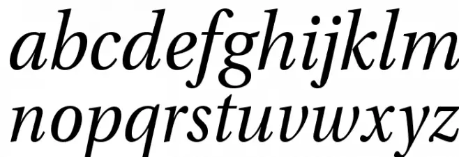 VenturisADF-Italic Caratteri MINUSCOLO