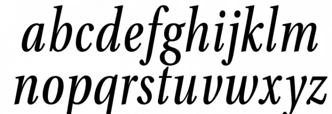 VenturisADFCd-Italic Schriftart Kleinbuchstaben