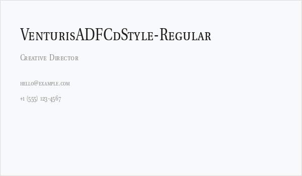 VenturisADFCdStyle-Regular Business Card