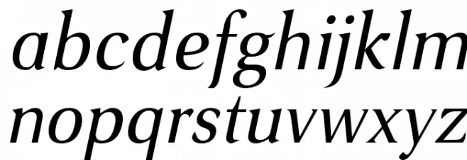 VenturisSansADF-Italic Schriftart Kleinbuchstaben