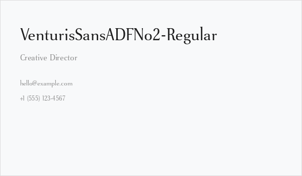 VenturisSansADFNo2-Regular Business Card